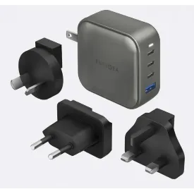 Сетевое зарядное устройство EnergEA Travelworld GaN100 3C1A, PD, PPS, QC3.0, 100W, Gunmetal, металлический